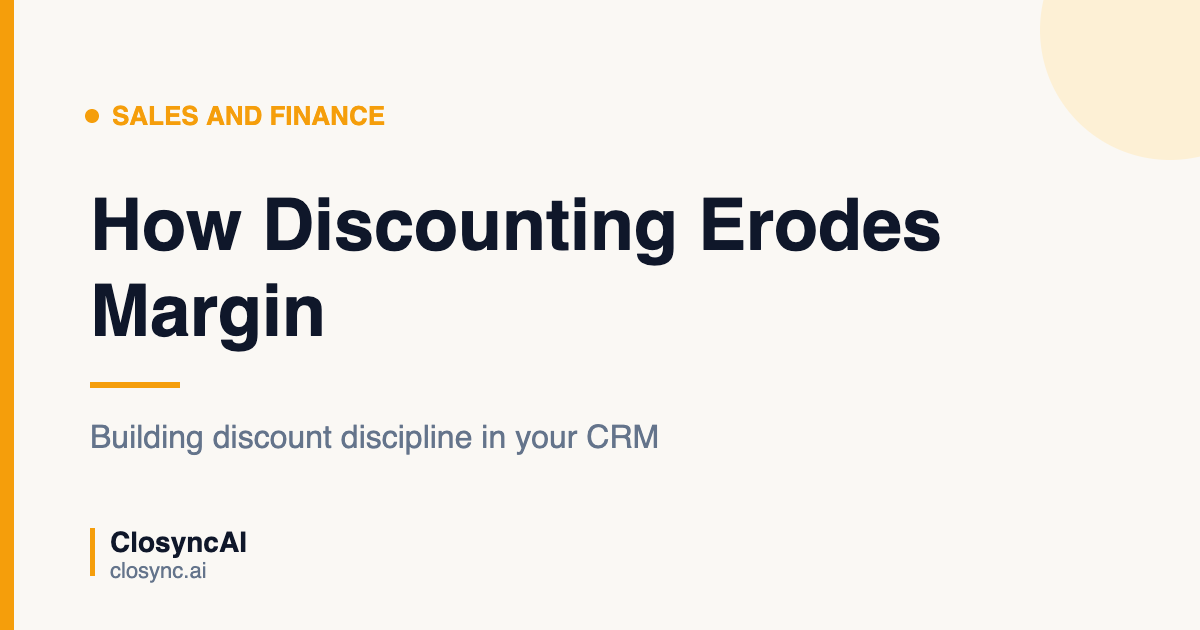 How Discounting Erodes Your Margin: Building Discount Discipline in CRM