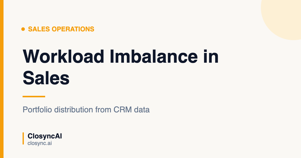 Workload Imbalance in Sales Teams: Portfolio Distribution From CRM Data
