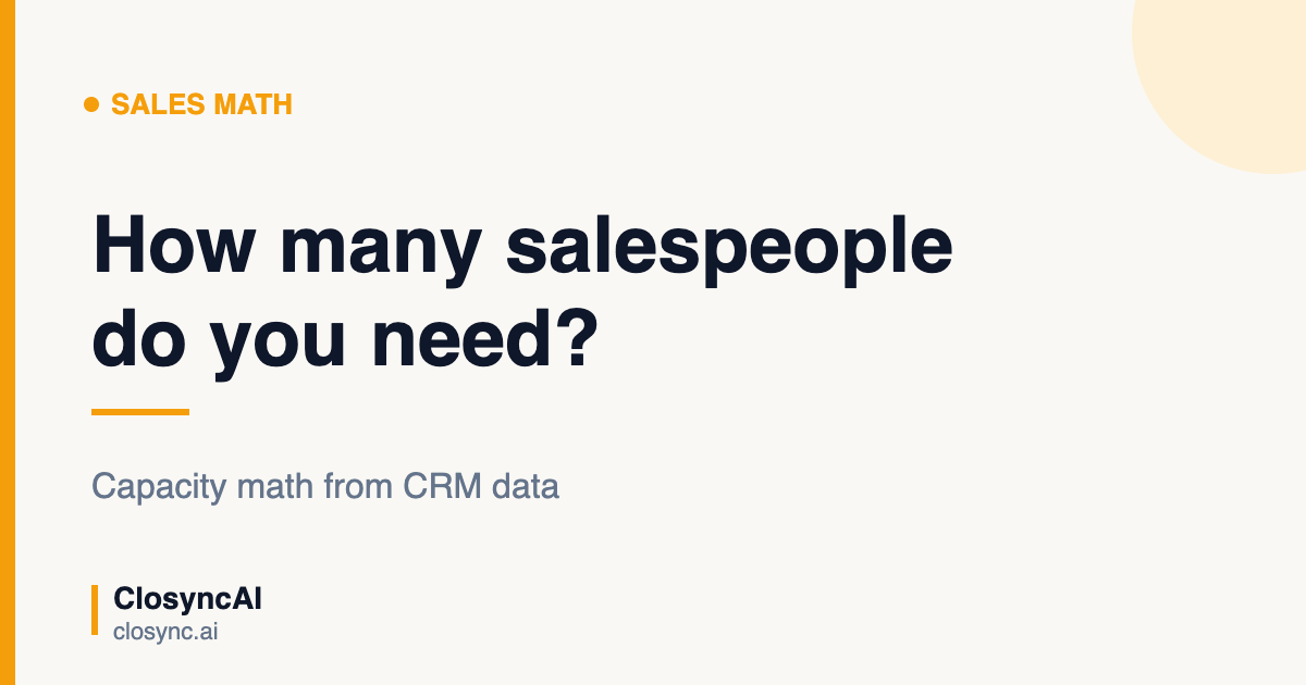How many salespeople do you need? Capacity math